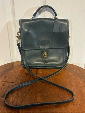 Vintage Coach Station Bag Forrest Green